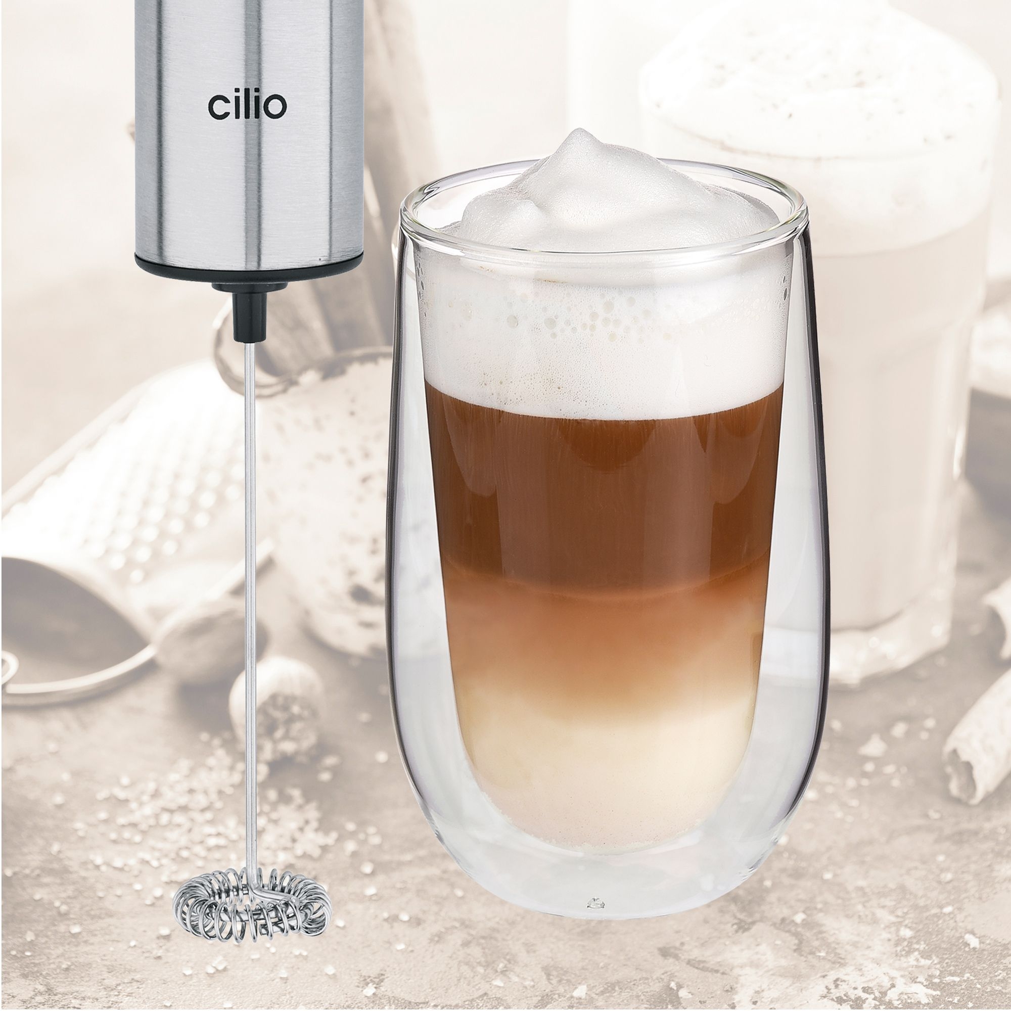 Cilio - Milchaufschäumer BARISTA - silber